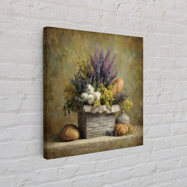 French Market Basket Canvas Print, French Country Art, French Country, Farmhouse Decor, Fine Art, Country, Statement Artwork, FCA-1x1-55