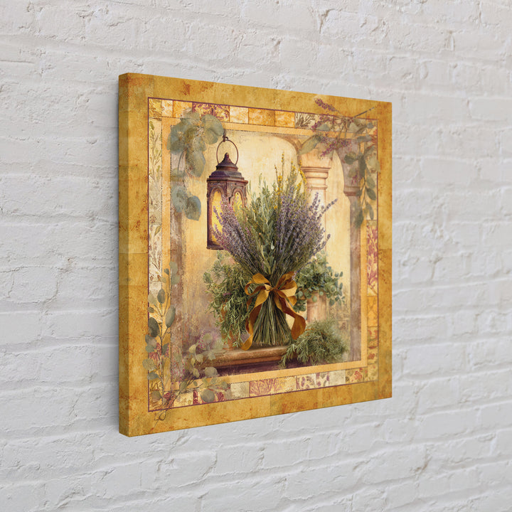Farmhouse Kitchen Herbs Tied Framed Canvas Print, French Country Art, Digital Art Prints, Farmhouse Decor, Oil Painting, FCA-1x1-61