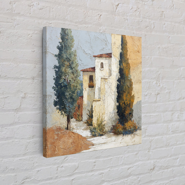 Country Lane Lined Framed Canvas Print, French Country Art, Eclectic Wall Art, Farmhouse Decor, Abstract Art, Country, FCA-1x1-71
