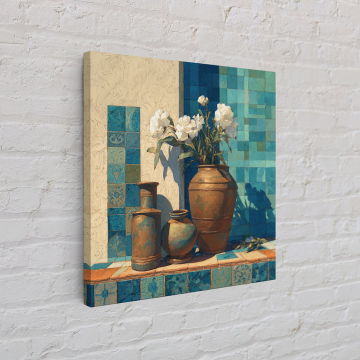 Antique Copper Pot and Flowers Still Life Canvas Print, French Country Art, French Country Decor, Farmhouse Decor, Country, FCA-1x1-72