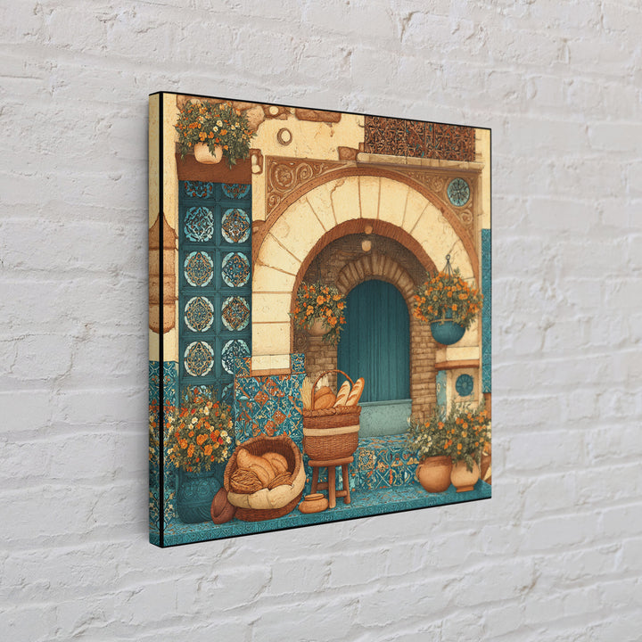 French Market Basket Framed Canvas Print, French Country Art, Above Bed Art, Farmhouse Decor, Fine Art, Country, FCA-1x1-79