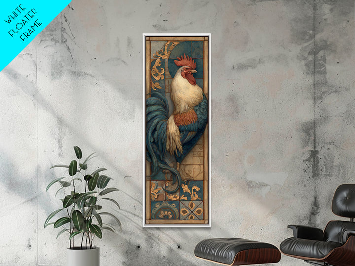 Rooster Portrait in Rustic French Palette Canvas Print, French Country Art, Botanical Prints, Farmhouse Decor, Country, FCA-1x3-14
