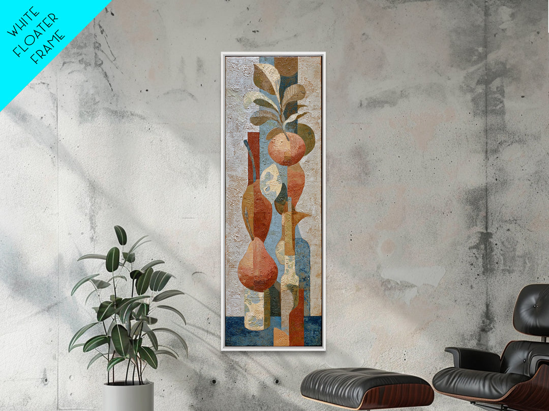 Pear Still Life on Linen Tablecloth Canvas Print, French Country Art, Landscape Painting, Farmhouse Decor, Abstract Art, FCA-1x3-16