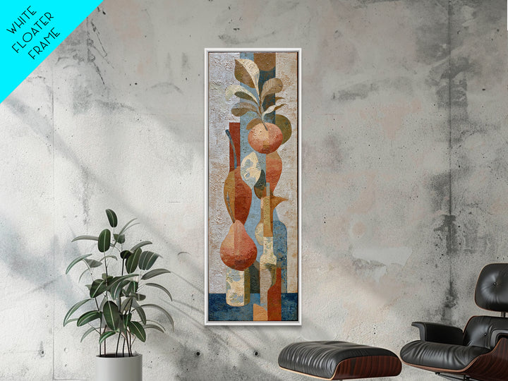 Pear Still Life on Linen Tablecloth Canvas Print, French Country Art, Landscape Painting, Farmhouse Decor, Abstract Art, FCA-1x3-16