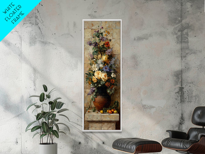 Antique Copper Pot and Flowers Still Life Canvas Print, French Country Art, Landscape Wall Art, Farmhouse Decor, Country, FCA-1x3-36