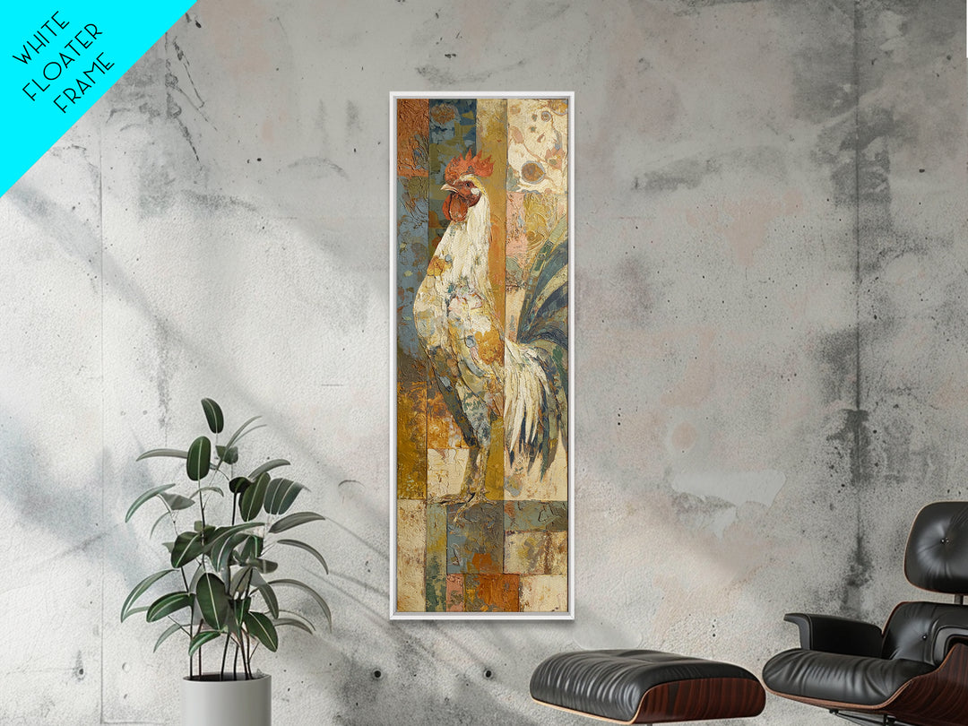 Rooster Portrait in Rustic French Palette Canvas Print, French Country Art, Botanical Prints, Farmhouse Decor, Country, FCA-1x3-38