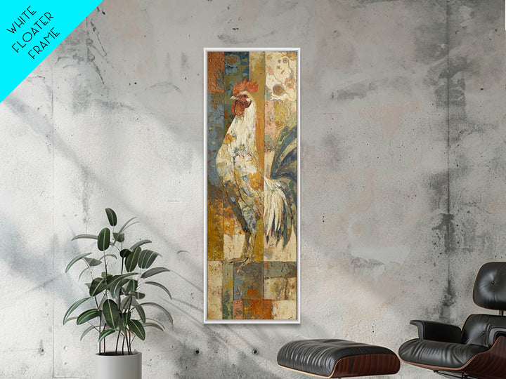 Rooster Portrait in Rustic French Palette Canvas Print, French Country Art, Botanical Prints, Farmhouse Decor, Country, FCA-1x3-38