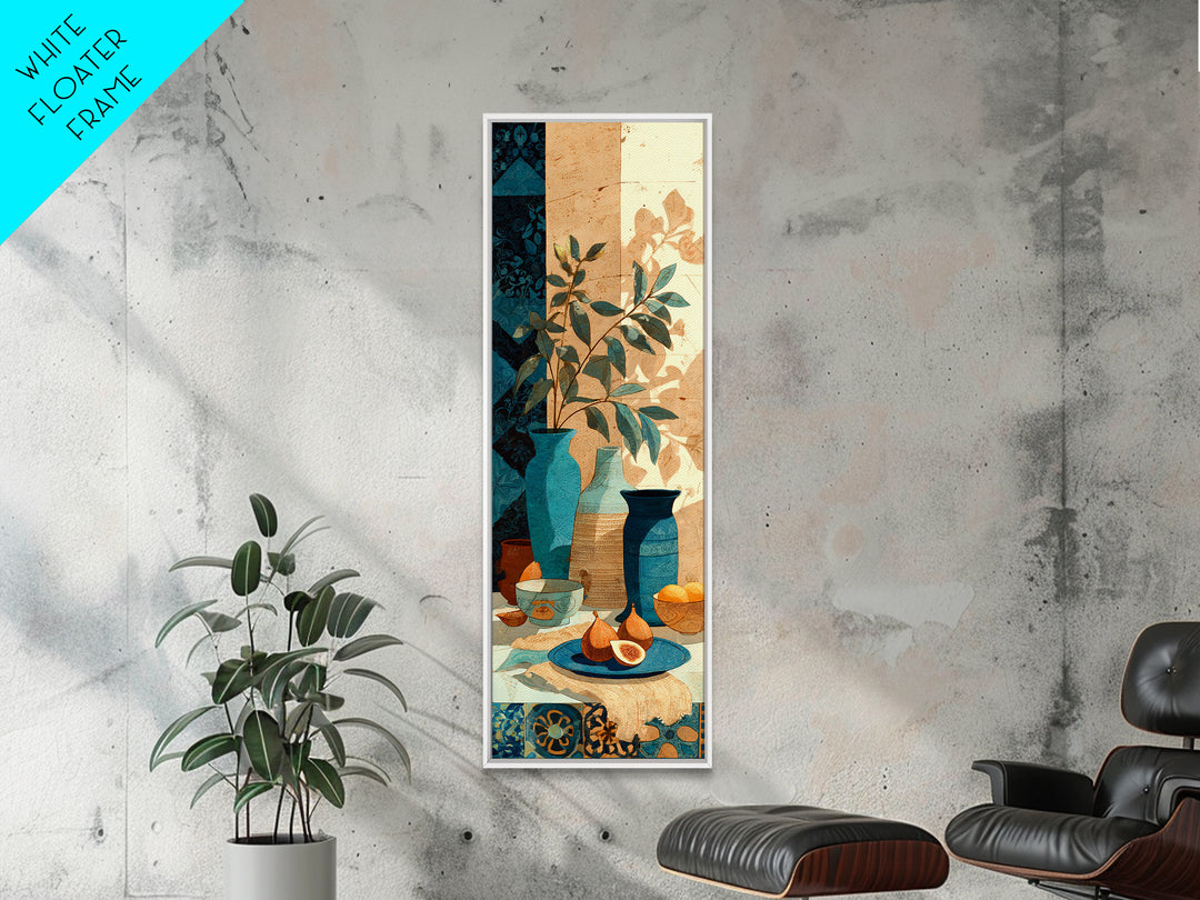 Figs on Ceramic Plate Framed Canvas Print, French Country Art, Digital Art Prints, Farmhouse Decor, Fine Art, Country, FCA-1x3-4