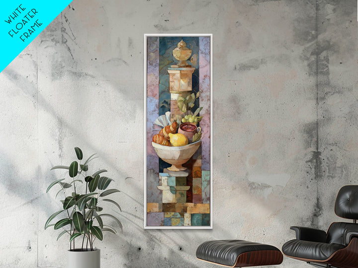 Caf Au Lait Bowl Framed Canvas Print, French Country Art, Digital Art Prints, Farmhouse Decor, Fine Art, Country, Home Decor, FCA-1x3-46