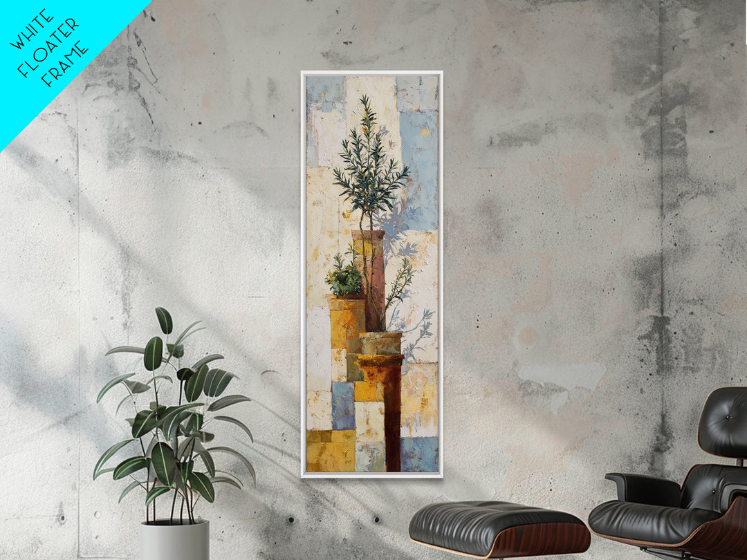 Terra Cotta Pots Framed Canvas Print, French Country Art, Neutral Decor, Farmhouse Decor, Fine Art, Country, Wall Art, FCA-1x3-47
