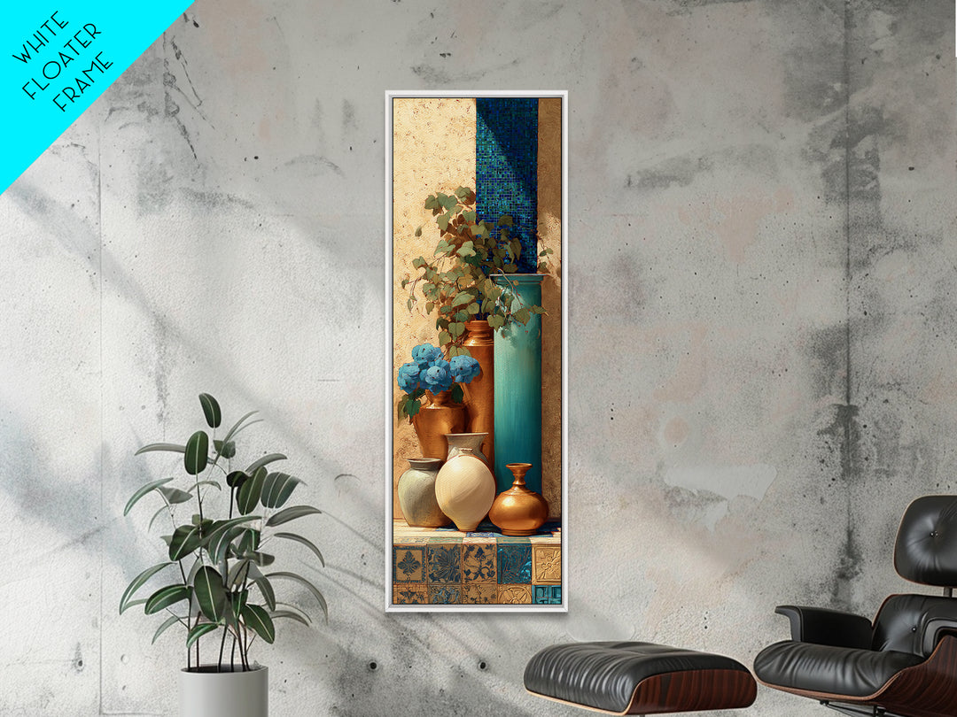 Antique Copper Pot and Flowers Still Life Canvas Print, French Country Art, Gallery Decor, Farmhouse Decor, Fine Art, Country, FCA-1x3-60
