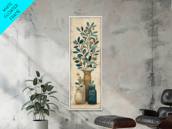 Olive Branch Wreath on Cream Ground Canvas Print, French Country Art, Landscape Painting, Farmhouse Decor, Fine Art, Country, FCA-1x3-82