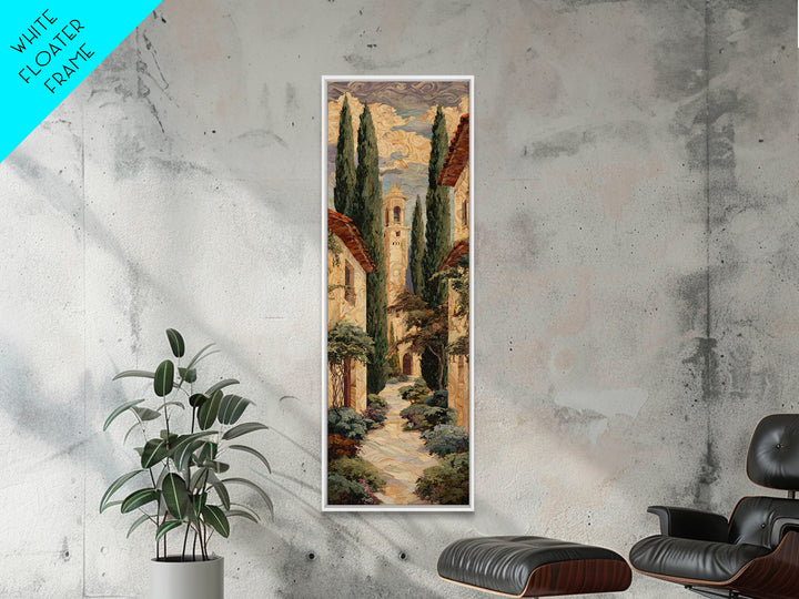 Country Lane Lined Framed Canvas Print, French Country Art, Textured Painting, Farmhouse Decor, Abstract Art, Country, FCA-1x3-83