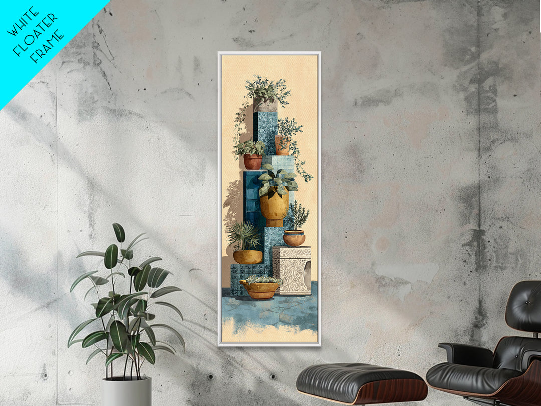 Terra Cotta Pots Canvas Print, French Country Art, Original Painting, Farmhouse Decor, Fine Art, Country, Coastal Wall Art, FCA-1x3-95