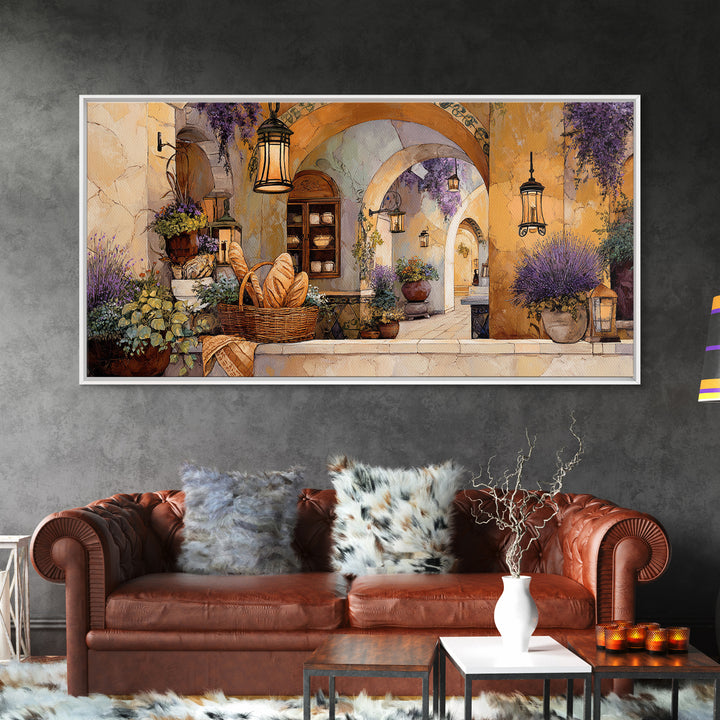 French Market Basket Framed Canvas Print, French Country Art, Above Bed Art, Farmhouse Decor, Fine Art, Country, FCA-2x1-27