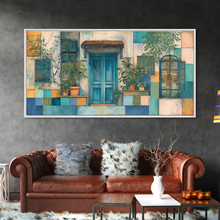 Weathered Window with Blue Shutters Canvas Print, French Country Art, Gallery Decor, Farmhouse Decor, Fine Art, Country, FCA-2x1-41
