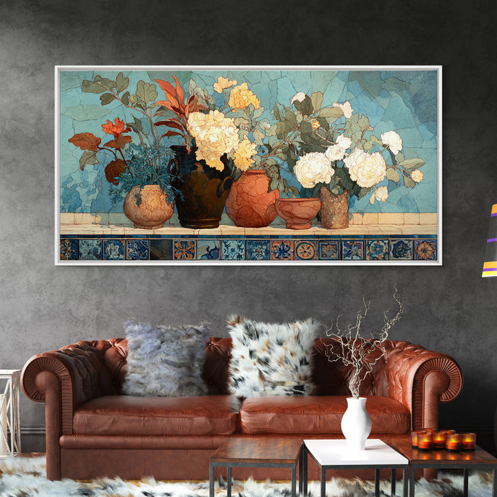 Antique Copper Pot and Flowers Still Life Canvas Print, French Country Art, Art Print, Farmhouse Decor, Fine Art, Country, FCA-2x1-44