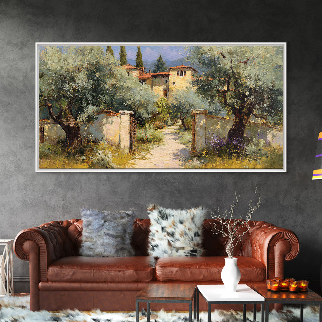 Sunlit Provence Olive Grove Canvas Print, French Country Art, Luxury Decor, Farmhouse Decor, Fine Art, Country, Oil Painting, FCA-2x1-49