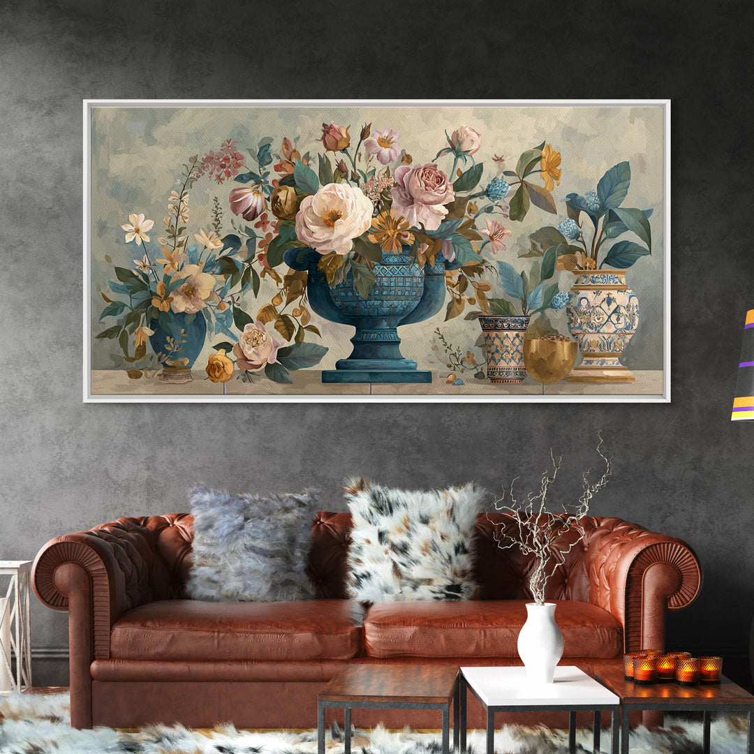 Ch Teau Garden Urn Canvas Print, French Country Art, Printable Art, Farmhouse Decor, Watercolor Art, Country, Eclectic Wall Art, FCA-2x1-63