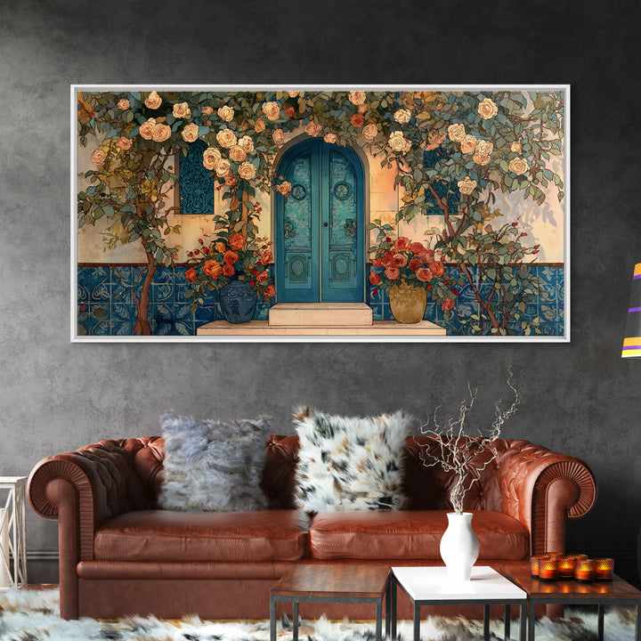 Rustic Door Covered Framed Canvas Print, French Country Art, Textured Painting, Farmhouse Decor, Country, Home Decor Gift, FCA-2x1-85