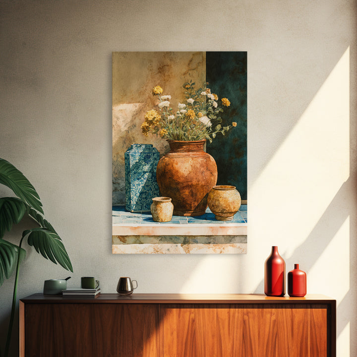 Antique Copper Pot and Flowers Still Life Canvas Print, French Country Art, Home Decor Gift, Farmhouse Decor, Fine Art, Country, FCA-2x3-32