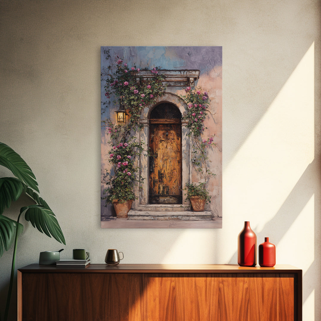 Rustic Door Covered Canvas Print, French Country Art, Statement Artwork, Farmhouse Decor, Fine Art, Country, Digital Art, FCA-2x3-49