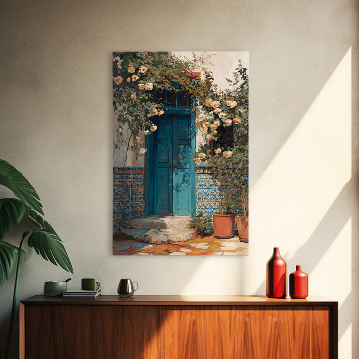 Rustic Door Covered Framed Canvas Print, French Country Art, Textured Painting, Farmhouse Decor, Country, Home Decor Gift, FCA-2x3-73