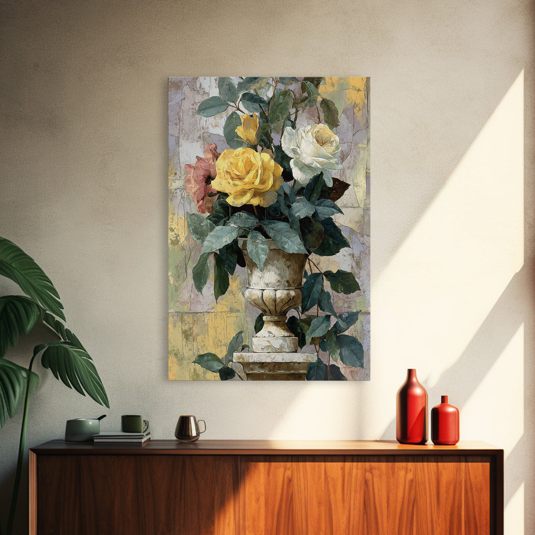 Ch Teau Garden Urn Canvas Print, French Country Art, Fine Art Print, Farmhouse Decor, Watercolor Art, Country, Digital Prints, FCA-2x3-99