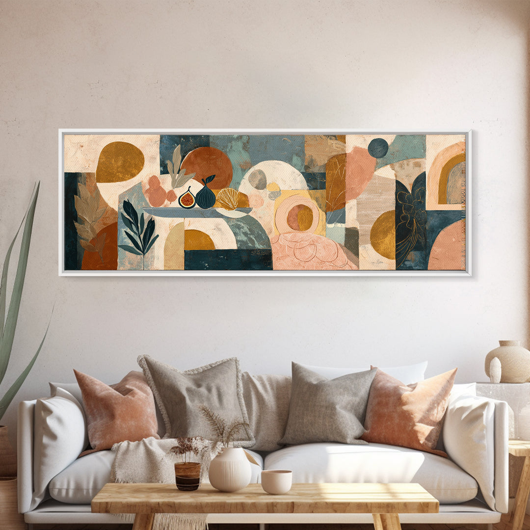 Figs on Ceramic Plate Framed Canvas Print, French Country Art, Downloadable Art, Farmhouse Decor, Abstract Art, Country, FCA-3x1-32