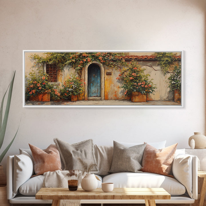Rustic Door Covered Framed Canvas Print, French Country Art, Textured Painting, Farmhouse Decor, Country, Home Decor Gift, FCA-3x1-9