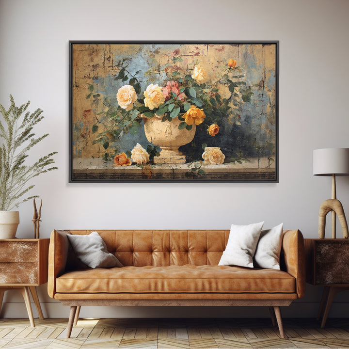 Ch Teau Garden Urn Framed Canvas Print, French Country Art, Digital Art Prints, Farmhouse Decor, Fine Art, Country, Home Decor, FCA-3x2-47