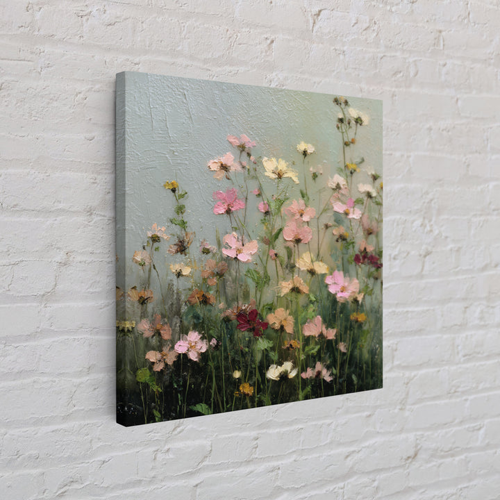 Wildflower Meadow in Loose Impressionist Paint Canvas Print, Floral Art, Midcentury Modern, Living Room Decor, Fine Art, Bloom, FLO-1x1-3