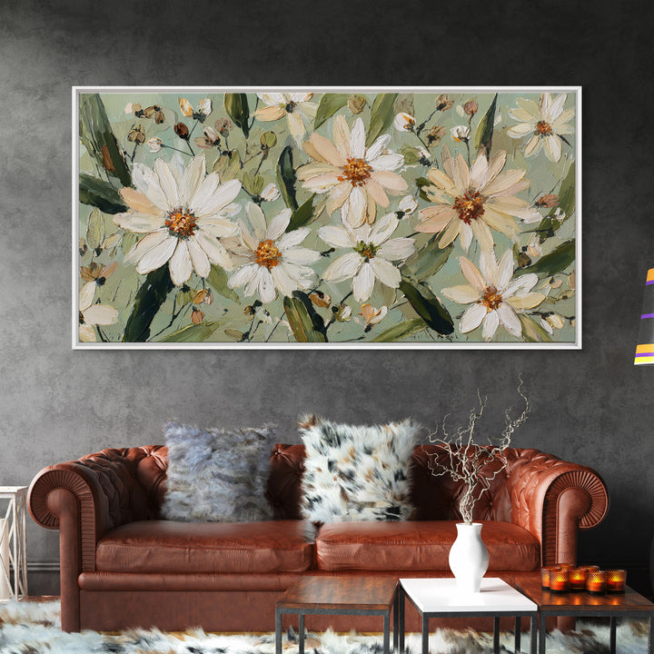 Wildflower Meadow in Loose Impressionist Paint Canvas Print, Floral Art, Mid Century Modern, Living Room Decor, Bloom, FLO-2x1-23