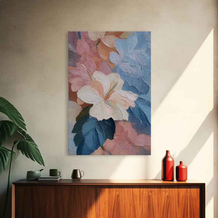Abstract Flower Forms Canvas Print, Floral Art, Art, Living Room Decor, Oil Painting, Bloom, Art Nouveau Decor, FLO-2x3-50