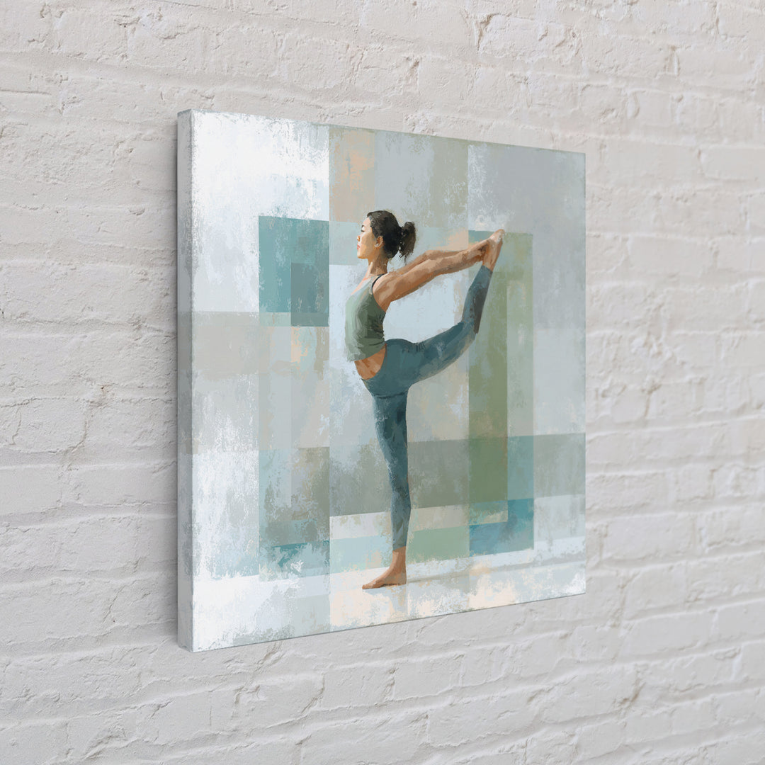 Female Athlete Stretching Framed Canvas Print, Fitness Studio Art, Aesthetic Room Decor, Gym Decor, Fine Art, Motion, FSA-1x1-27