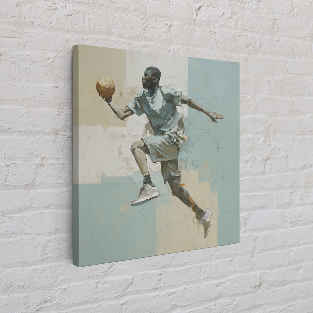 Basketball Player in Explosive Motion Framed Canvas Print, Fitness Studio Art, Home Gym Decor, Gym Decor, Fine Art, Motion, FSA-1x1-46