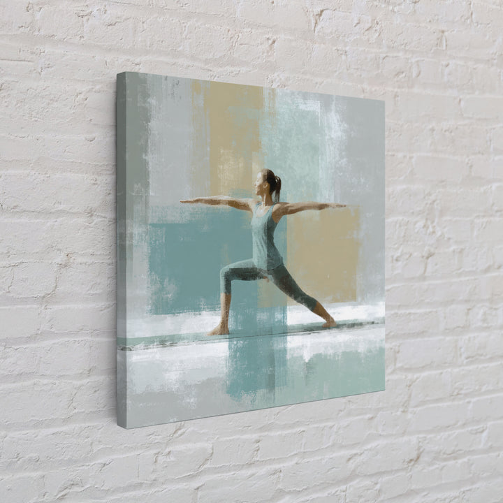 Yoga Warrior Pose Canvas Print, Fitness Studio Art, Pilates Poster, Gym Decor, Fine Art, Motion, Statement Artwork, Boho Decor, FSA-1x1-55