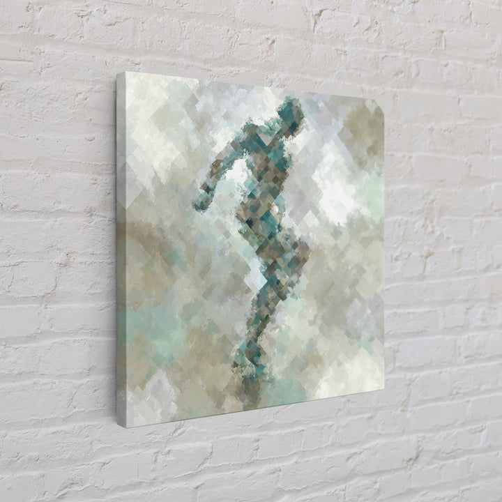 Abstract Human Figure Framed Canvas Print, Fitness Studio Art, Gym Poster, Gym Decor, Oil Painting, Motion, Modern Decor, FSA-1x1-74