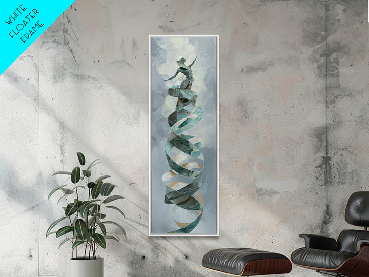 Gymnast Ribbon Forming a Spiral Composition Canvas Print, Fitness Studio Art, Printable Art, Gym Decor, Fine Art, Motion, FSA-1x3-11