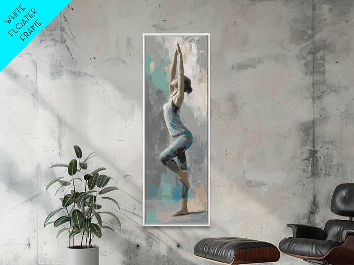 Yoga Warrior Pose Canvas Print, Fitness Studio Art, Wall Decor, Gym Decor, Fine Art, Motion, Contemporary Art, Wall Art, FSA-1x3-43