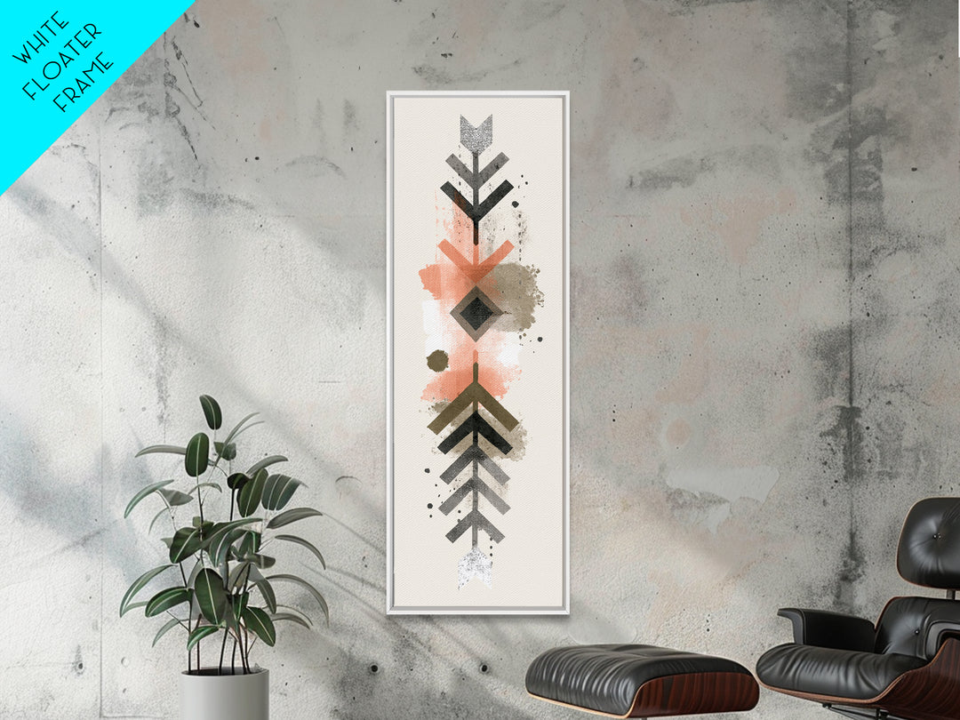 Minimal Motivational Symbol Using Arrows and Shapes Canvas Print, Fitness Studio Art, Fine Art Print, Gym Decor, Motion, FSA-1x3-73