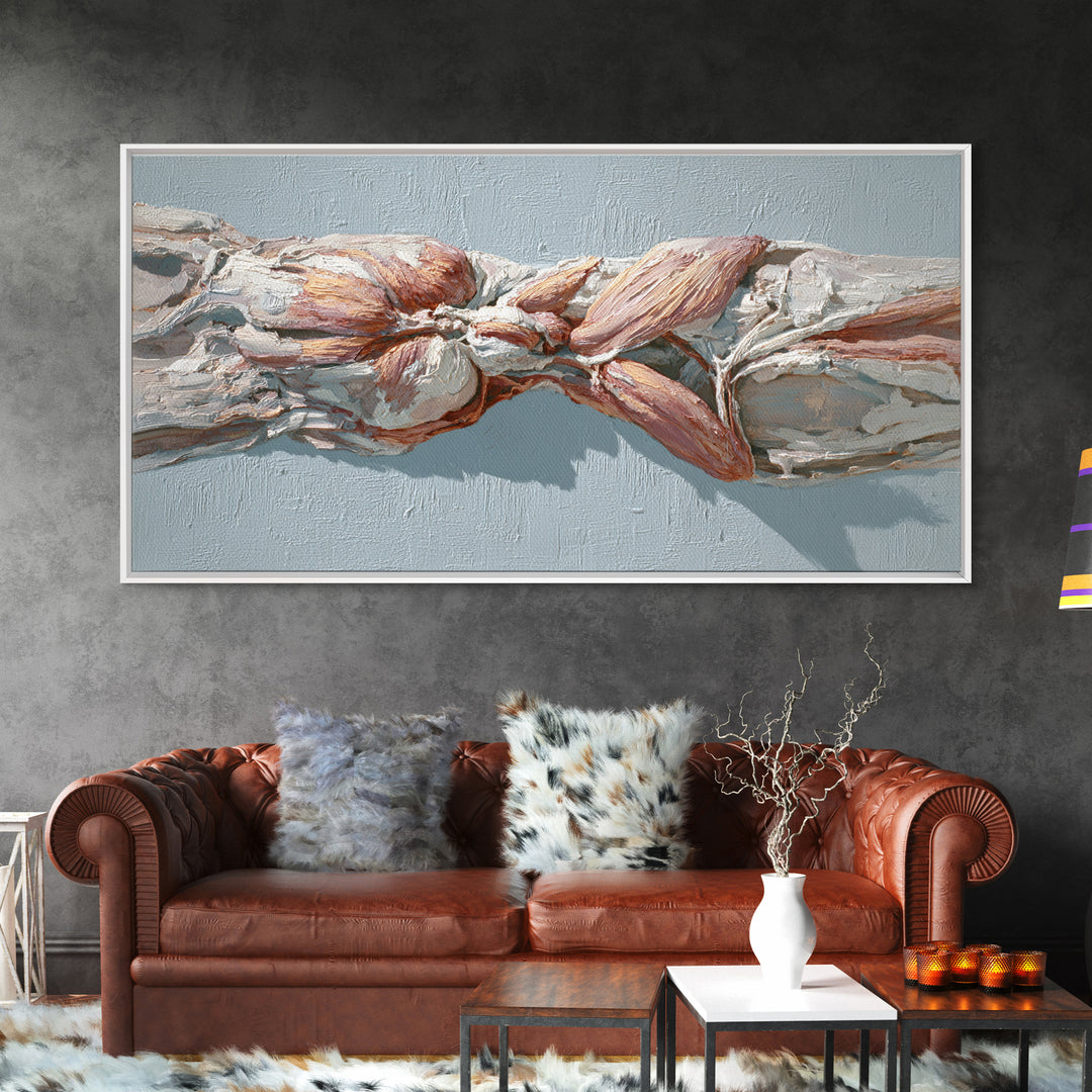 Anatomical Muscle Study Canvas Print, Fitness Studio Art, Art Print, Gym Decor, Oil Painting, Motion, Motivational Poster, FSA-2x1-53
