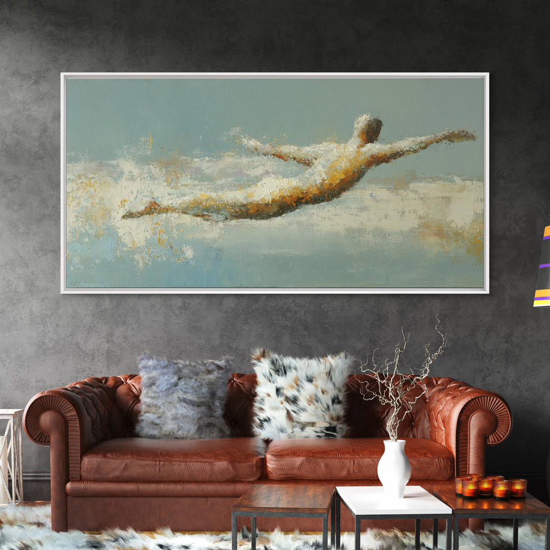Abstract Human Figure Canvas Print, Fitness Studio Art, Luxury Decor, Gym Decor, Motion, Modern Wall Art, Motivational Poster, FSA-2x1-94