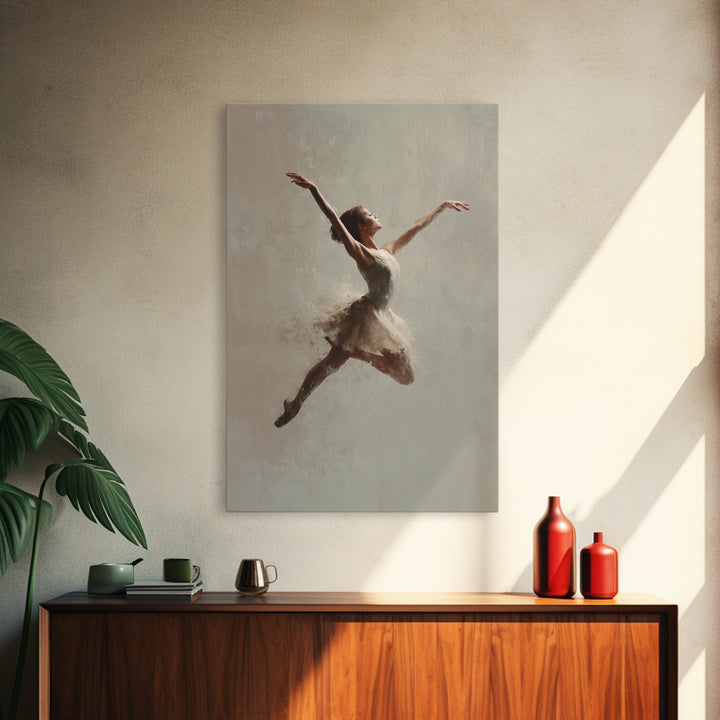 Dancer Leap with Painterly Energy Canvas Print, Fitness Studio Art, Home Gym Wall Art, Gym Decor, Fine Art, Motion, Art Print, FSA-2x3-67
