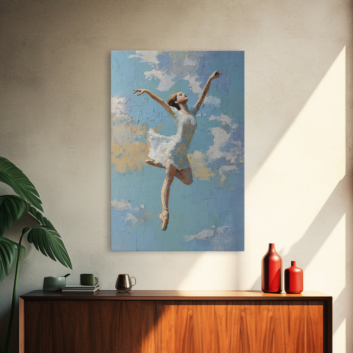 Dancer Leap with Painterly Energy Canvas Print, Fitness Studio Art, Luxury Decor, Gym Decor, Fine Art, Motion, Modern Wall Art, FSA-2x3-91