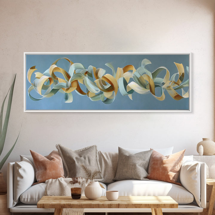 Gymnast Ribbon Forming a Spiral Composition Framed Canvas Print, Fitness Studio Art, Gym Poster, Gym Decor, Fine Art, Motion, FSA-3x1-15