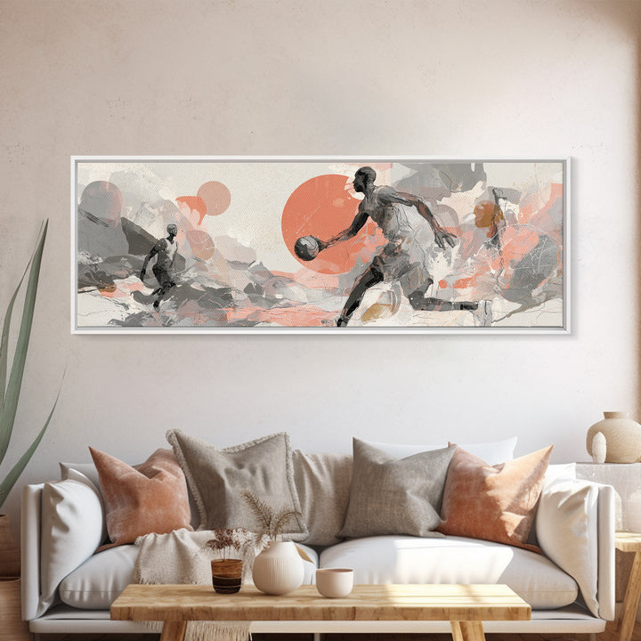 Basketball Player in Explosive Motion Canvas Print, Fitness Studio Art, Minimalist Decor, Gym Decor, Fine Art, Motion, FSA-3x1-38