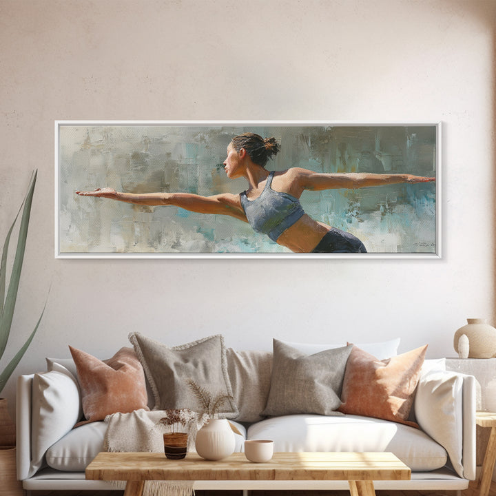 Female Athlete Stretching Canvas Print, Fitness Studio Art, Art Print, Gym Decor, Fine Art, Motion, Motivational Poster, FSA-3x1-43