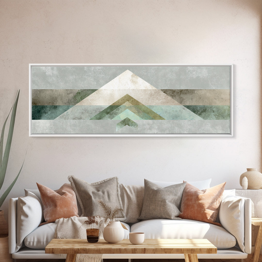 Minimal Motivational Symbol Using Arrows and Shapes Framed Canvas Print, Fitness Studio Art, Room Decor, Gym Decor, FSA-3x1-5