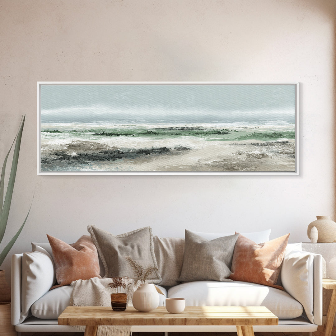 Tropical Trail Hike Landscape for Wellness Mood Canvas Print, Fitness Studio Art, Digital Art Print, Gym Decor, Motion, FSA-3x1-61